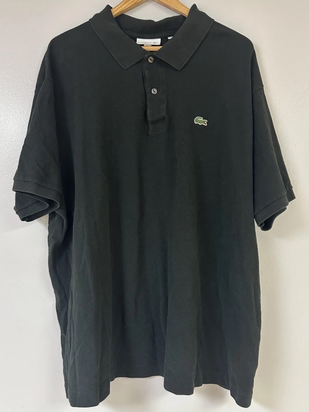 Lacoste Shirt Men Black Classic Fit Polo Short Sleeve Cotton Size 3XLB